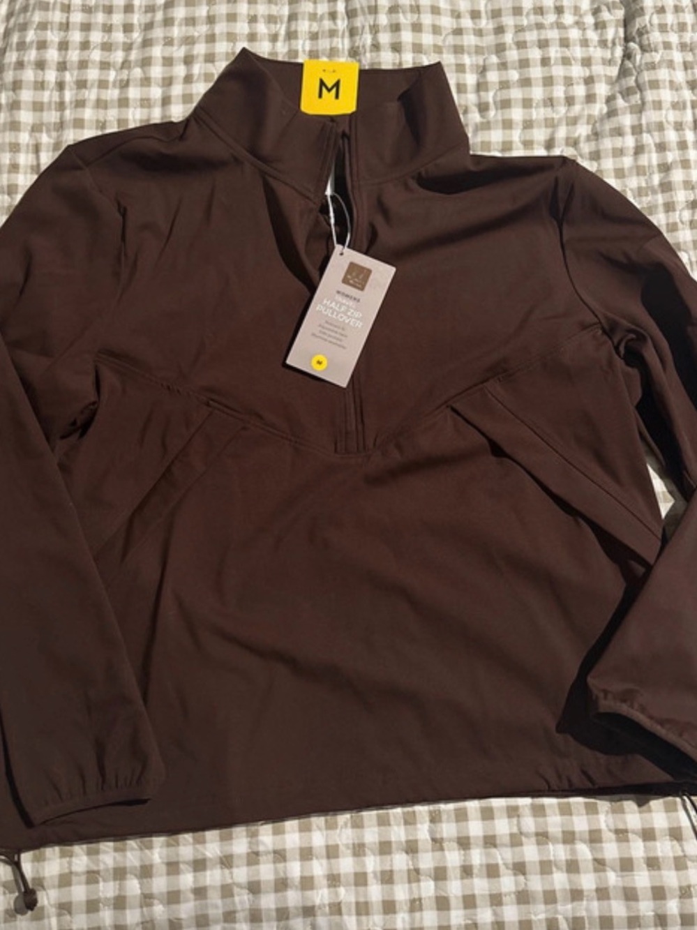 Woman’s Brown Half-Zip Pullover Sweater - M